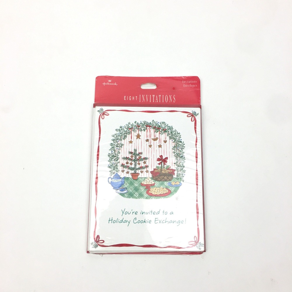 8 Vtg Hallmark Christmas Holiday Cookie Exchange Party Event Invitation Sealed